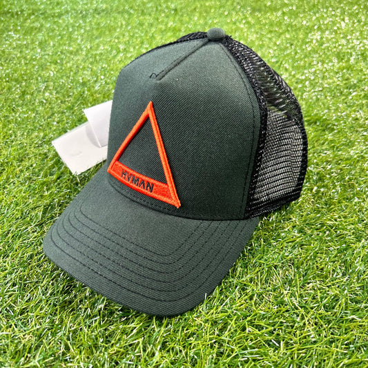 Triangle Mesh Logo Trucker Cap (Blk/Red)